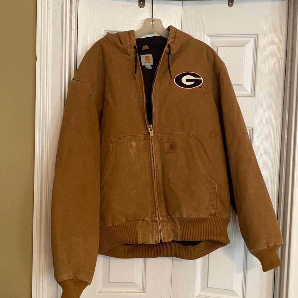 Men’s L Carhartt Lined Jacket with Georgia G Patch-Worn
